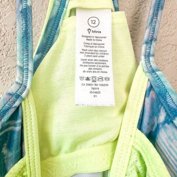 Ivivva by Lululemon Girls Double Dutch Racerback Tank Size 12 - Picture 3 of 5